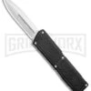 Lightning Elite Black D/A OTF Automatic Knife - Dagger Satin Plain -Grindworx Lightning Elite Black DA OTF Auto Dagger Satin GX 35941 jr large