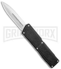 Lightning Elite Black D/A OTF Automatic Knife - Dagger Satin Plain