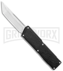 Lightning Elite Black D/A OTF Automatic Knife - Tanto Satin Plain