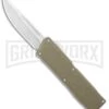 Lightning Elite Desert Tan D/A OTF Automatic Knife - Drop Point Satin Plain -Grindworx Lightning Elite Desert Tano DA OTF Auto DP Satin GX 36303 jr large