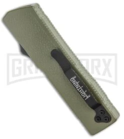 Lightning Elite OD Green D/A OTF Automatic Knife - Black Tanto Plain -Grindworx Lightning Elite OD Green DA OTF Auto Black Tanto GX 37667 jr side large
