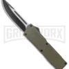 Lightning Elite OD Green D/A OTF Automatic Knife - Drop Point Two-Tone Plain -Grindworx Lightning Elite OD Green DA OTF Auto DP Black GX 37664 jr 2 large