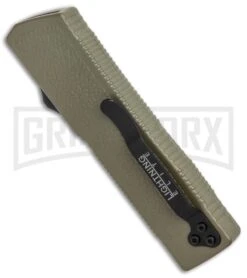 Lightning Elite OD Green D/A OTF Automatic Knife - Drop Point Two-Tone Plain -Grindworx Lightning Elite OD Green DA OTF Auto DP Black GX 37664 jr side 2 large