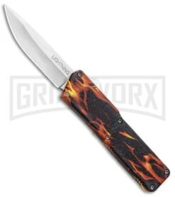 Lightning Fire D/A OTF Automatic Knife - Satin Plain