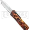 Lightning Fire D/A OTF Automatic Knife - Tanto Satin Serr -Grindworx Lightning Fire DA OTF Auto Tanto Satin Serr GX 33344 jr large