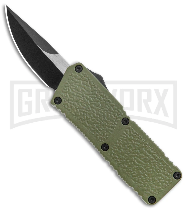 Lightning Fireball OD Green D/A OTF Automatic Knife - Drop Point Black Plain 3 Lightning Fireball OD Green D/A OTF Automatic Knife - Drop Point Black Plain