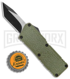 Lightning Fireball OD Green D/A OTF Automatic Knife - Tanto Black Plain -Grindworx Lightning Fireball OD Green DA OTF Auto Black Tanto GX 37451 jr bottlecap large