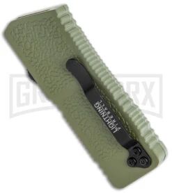 Lightning Fireball OD Green D/A OTF Automatic Knife - Tanto Black Plain -Grindworx Lightning Fireball OD Green DA OTF Auto Black Tanto GX 37451 jr side large