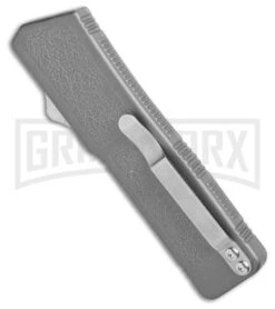 Lightning Gray D/A OTF Automatic Knife - Tanto Satin -Grindworx Lightning Gray DA OTF Auto Knife Tanto Satin GX 34076 jr side large