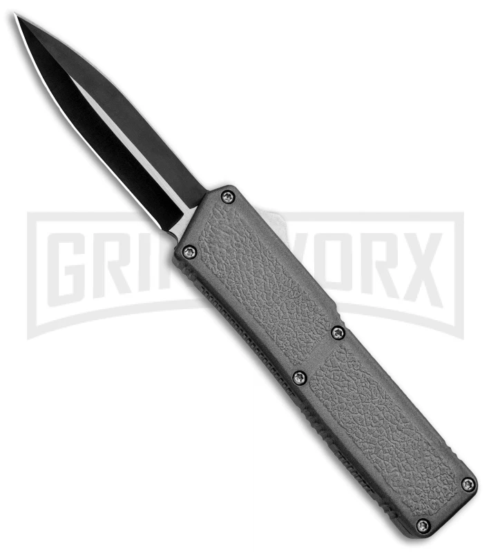 Lightning Gray D/A OTF Automatic Knife - Dagger Two-Tone Plain 3 Lightning Gray D/A OTF Automatic Knife - Dagger Two-Tone Plain