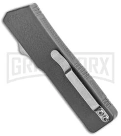 Lightning Gray D/A OTF Automatic Knife - Dagger Two-Tone Plain 8 Lightning Gray D/A OTF Automatic Knife - Dagger Two-Tone Plain -Grindworx Lightning Gray DA OTF Auto TT Dagger GX 30808 jr side large