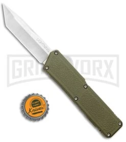 Lightning OD Green D/A OTF Automatic Knife - Tanto Satin -Grindworx Lightning OD DA OTF Auto Tanto Satin GX 33424 jr bottlecap large