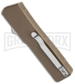 Lightning OD Green D/A OTF Automatic Knife - Tanto Two Tone Serr -Grindworx Lightning OD Green DA OTF Auto Tanto TT Serr GX 39140 jr side large