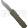 Lightning OD Green D/A OTF Automatic Knife - Clip Point Satin Serrated -Grindworx Lightning OD Green DA OTF Automatic Knife Clip Point Satin Serrated GX 42229 td large