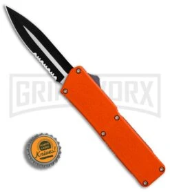 Lightning Orange D/A OTF Automatic Knife - Dagger Two-Tone Serr 9 Lightning Orange D/A OTF Automatic Knife - Dagger Two-Tone Serr -Grindworx Lightning Orange DA Dagger Two Tone Serr BP 30330 er bottlecap large