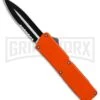 Lightning Orange D/A OTF Automatic Knife - Dagger Two-Tone Serr -Grindworx Lightning Orange DA Dagger Two Tone Serr BP 30330 er large