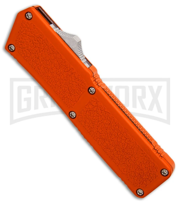 Lightning Orange D/A OTF Automatic Knife - Dagger Two-Tone Serr 5 Lightning Orange D/A OTF Automatic Knife - Dagger Two-Tone Serr - Image 3