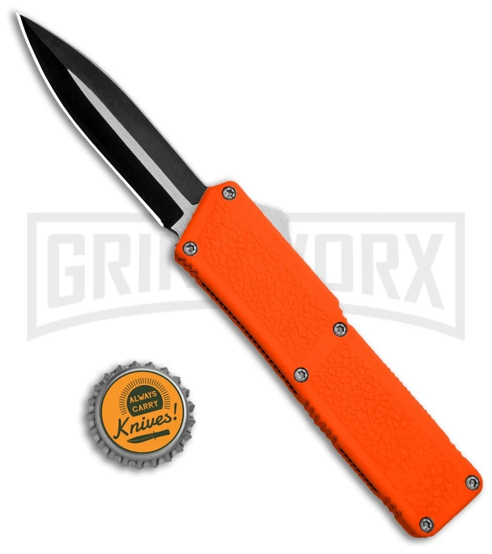 Lightning Orange D/A OTF Automatic Knife - Dagger Two-Tone 6 Lightning Orange D/A OTF Automatic Knife - Dagger Two-Tone - Image 4