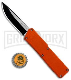 Lightning Orange D/A OTF Automatic Knife - Two-Tone Plain 9 Lightning Orange D/A OTF Automatic Knife - Two-Tone Plain -Grindworx Lightning Orange DA OTF Auto TT Plain GX 30816 jr bottlecap large
