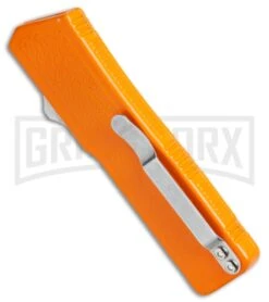 Lightning Orange D/A OTF Automatic Knife - Satin Serr -Grindworx Lightning Orange DA OTF Satin Serr BP 22656 jr side large