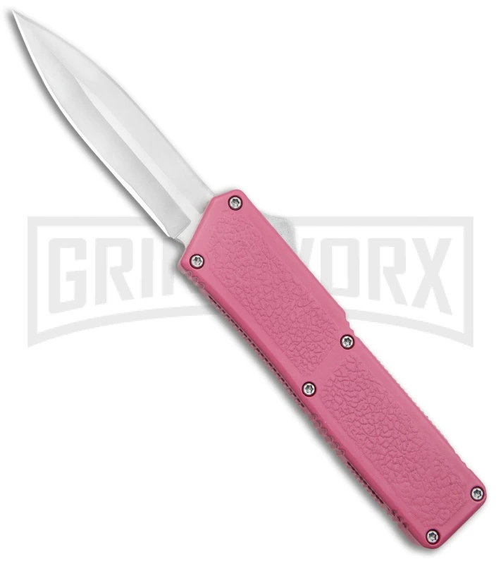 Lightning Pink D/A OTF Automatic Knife - Dagger Satin Plain 3 Lightning Pink D/A OTF Automatic Knife - Dagger Satin Plain