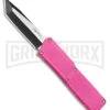 Lightning D/A OTF Automatic Knife Pink Tanto - Two Tone Plain -Grindworx Lightning Pink DA OTF Automatic Knife Tanto Satin GX 41279 KC 9 large