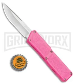 Lightning Pink D/A OTF Automatic Knife - Satin Plain -Grindworx Lightning Pink DA OTF Satin Plain BP 22651 jr bottlecap large