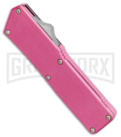 Lightning Pink D/A OTF Automatic Knife - Satin Plain -Grindworx Lightning Pink DA OTF Satin Plain BP 22651 jr spine large