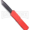 Lightning Red D/A OTF Automatic Knife - Tanto Black Plain 1 Lightning Red D/A OTF Automatic Knife - Tanto Black Plain -Grindworx Lightning Red DA OTF Automatic Knife Tanto Black GX 35373 KC large