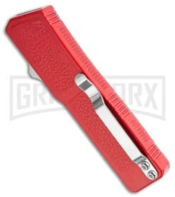 Lightning Red D/A OTF Automatic Knife - Satin Serr 5 Lightning Red D/A OTF Automatic Knife - Satin Serr -Grindworx Lightning Red DA OTF Satin Serr BP 6421 jr side large