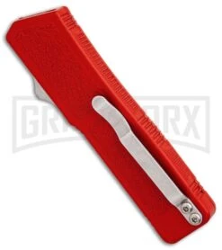Lightning Red D/A OTF Automatic Knife - Two-Tone Plain 4TH18 -Grindworx Lightning Red DA Two Tone Plain BP 30347 er side large