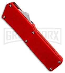 Lightning Red D/A OTF Automatic Knife - Two-Tone Plain 4TH18 -Grindworx Lightning Red DA Two Tone Plain BP 30347 er spine large