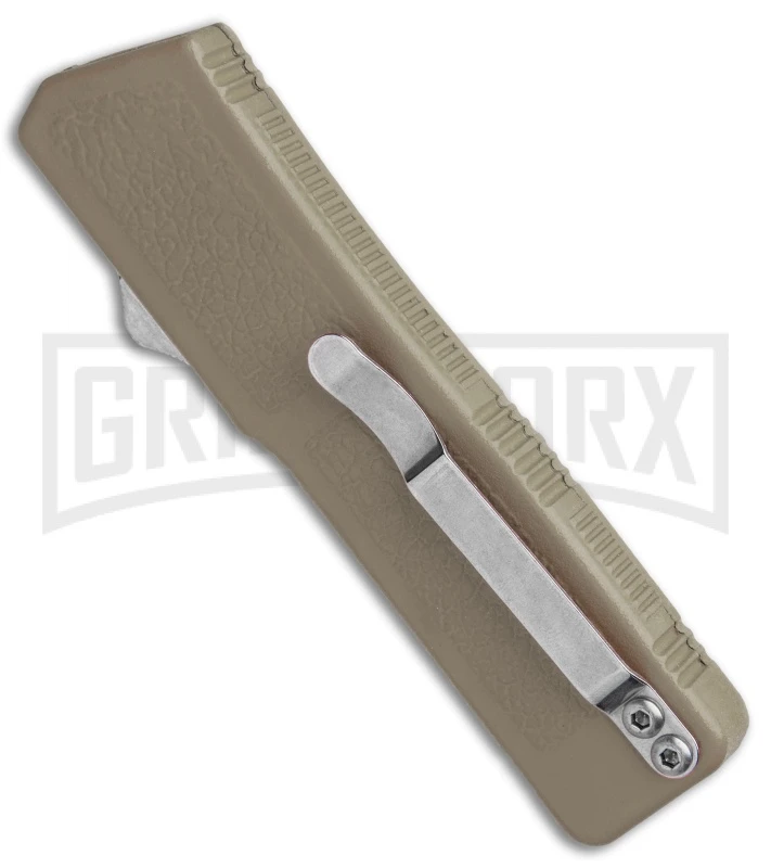 Lightning Tan D/A OTF Automatic Knife - Two-Tone Plain 5 Lightning Tan D/A OTF Automatic Knife - Two-Tone Plain - Image 3