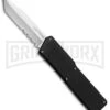 Lightning Black D/A Tanto OTF Automatic Knife - Satin Serr 2 Lightning Black D/A Tanto OTF Automatic Knife - Satin Serr -Grindworx Lightning Tanto Black Satin Serr BP 18814 jr large