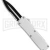 Lightning White D/A OTF Automatic Knife - Dagger Two-Tone Serr 1 Lightning White D/A OTF Automatic Knife - Dagger Two-Tone Serr -Grindworx Lightning White DA OTF Auto Dagger TT Serr GX 31874 jr large