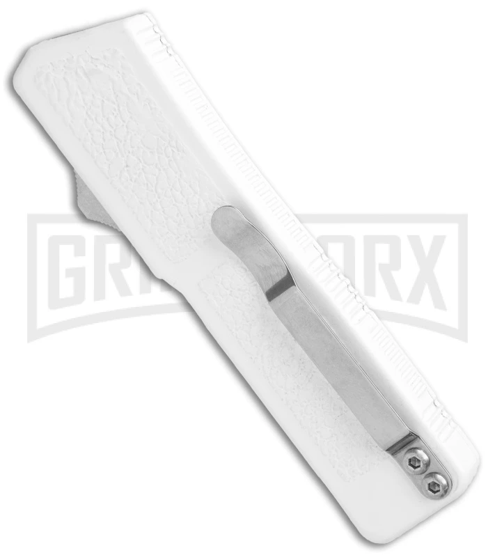 Lightning White D/A OTF Automatic Knife - Satin Dagger Serrated 5 Lightning White D/A OTF Automatic Knife - Satin Dagger Serrated - Image 3
