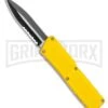 Lightning Yellow D/A OTF Automatic Knife - Two Tone Dagger Serr -Grindworx Lightning Yellow D A OTF Automatic Knife Two Tone Dagger Serr GX 35389 LS large
