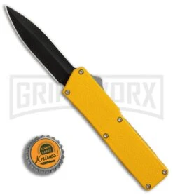 Lightning Yellow D/A OTF Automatic Knife - Black Dagger 9 Lightning Yellow D/A OTF Automatic Knife - Black Dagger -Grindworx Lightning Yellow DA Black Dagger BP 27473 er bottlecap large