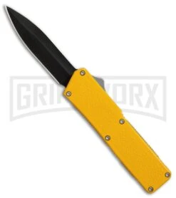 Lightning Yellow D/A OTF Automatic Knife - Black Dagger