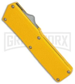 Lightning Yellow D/A OTF Automatic Knife - Black Dagger 8 Lightning Yellow D/A OTF Automatic Knife - Black Dagger -Grindworx Lightning Yellow DA Black Dagger BP 27473 er spine large