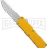 Lightning Yellow D/A OTF Automatic Knife - Satin Serr -Grindworx Lightning Yellow DA Satin Serr BP 27629 er large