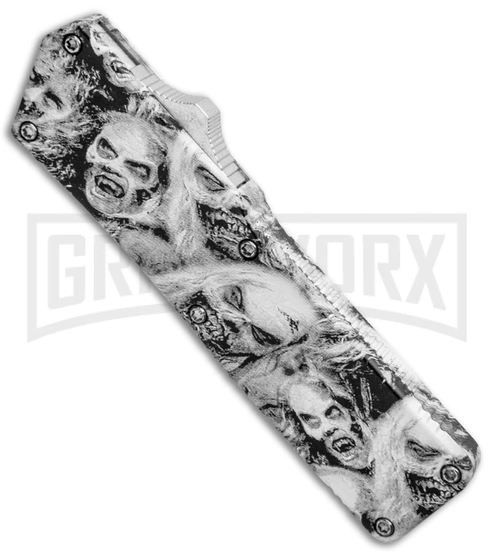 Lightning White Zombie D/A OTF Automatic Knife - Satin Plain 4 Lightning White Zombie D/A OTF Automatic Knife - Satin Plain - Image 2