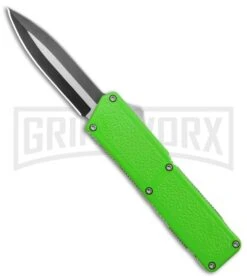 Lightning Zombie Edition Green D/A OTF Automatic Knife - Dagger Two-Tone Plain