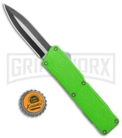 Lightning Zombie Edition Green D/A OTF Automatic Knife - Dagger Two-Tone Plain -Grindworx Lightning Zombie Edition Green DA OTF Auto Dagger TT Plain GX 31871 jr bottlecap 2 large