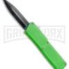 Lightning Zombie Edition Green D/A OTF Automatic Knife - Dagger Black Plain -Grindworx Lightning Zombie Edition Green DA OTF Dagger Black Plain BP 22659 jr large
