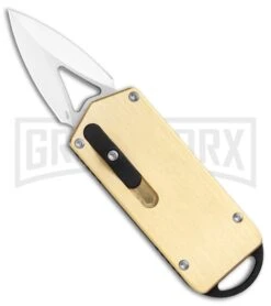 M3 Tactical Tech Rogue Brass/Black D/A OTF Automatic Knife - Satin Plain
