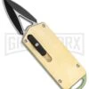 M3 Tactical Tech Rogue Brass/Green D/A OTF Automatic Knife - Black Plain -Grindworx M3 Tactical Tech Rogue Brass Green DA OTF Auto Black GX 35097 jr large