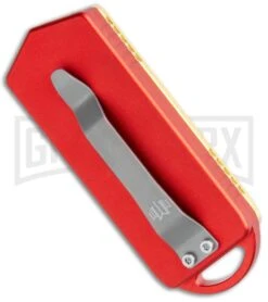 M3 Tactical Tech Rogue Brass/Orange D/A OTF Automatic Knife - Black Plain -Grindworx M3 Tactical Tech Rogue Brass Red DA OTF Auto Black GX 35095 jr side large