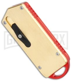 M3 Tactical Tech Rogue Brass/Orange D/A OTF Automatic Knife - Black Plain -Grindworx M3 Tactical Tech Rogue Brass Red DA OTF Auto Black GX 35095 jr spine large