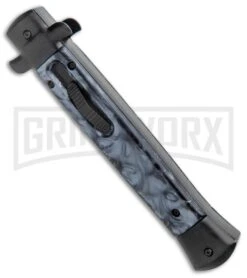 Mago 11" Black Smoke Abyss Italian Stiletto OTF Automatic Knife - Dagger -Grindworx Mago 11in Black Smoke Abyss Italian Stiletto OTF Auto Dagger GX 36381 jr spine large